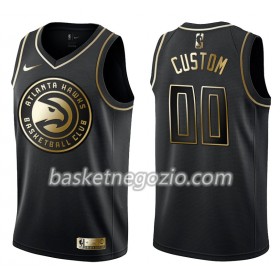Canotte Uomo Atlanta Hawks Personalizzate Nike Nero Golden Edition Swingman